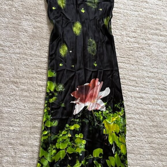 RODARTE - Floral-Appliquéd Silk Maxi Slip Dress - Picture 3 of 8